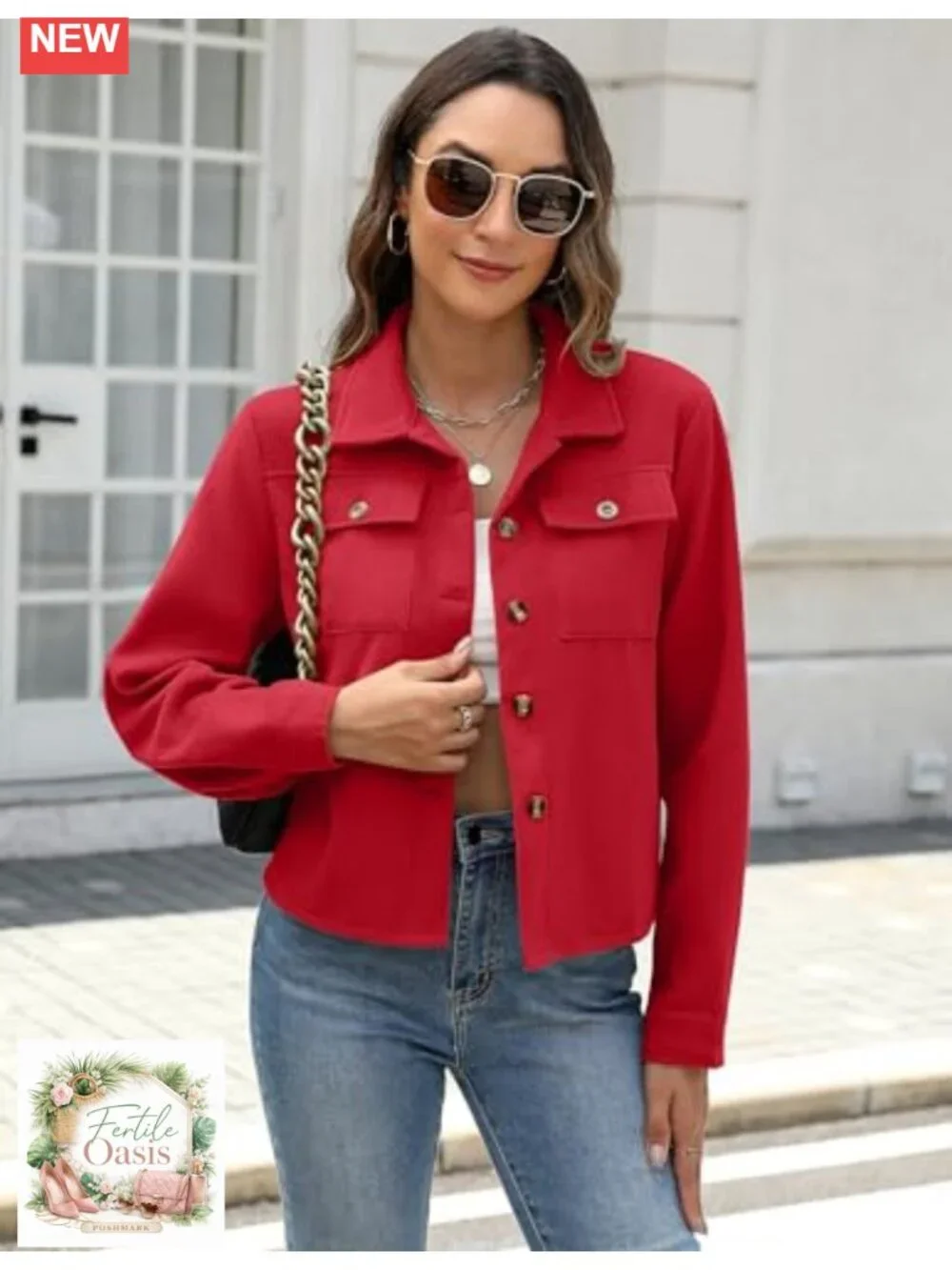 Cropped Plaid Flannel Shacket Jacket for Women With Pockets